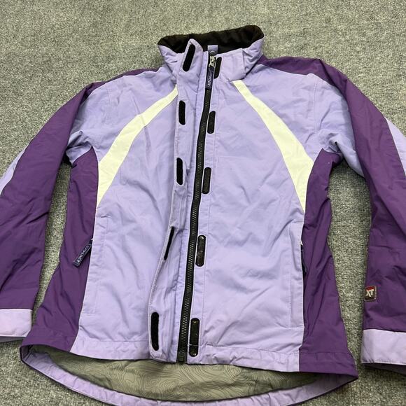 Spyder Windbreaker Jacket Girls 12 Purple White Mock Neck Ski Snowboard - Picture 4 of 14